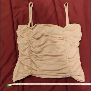 🌸SOLD🌸 Nastygal ruched mesh tank crop top